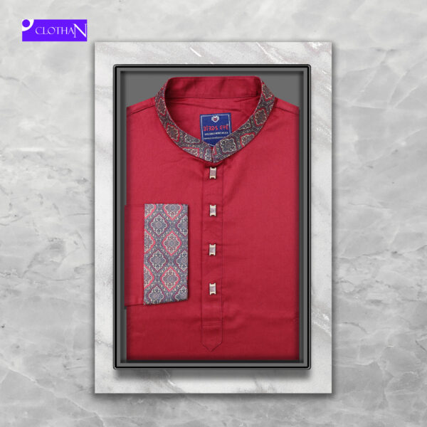 Premium maron panjabi - Image 2