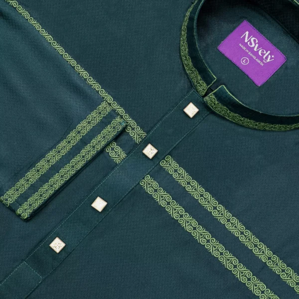 Premium sea green panjabi - Image 2